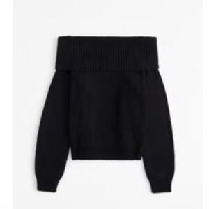 Abercrombie & Fitch Black Off-Shoulder Sweater